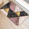 Carpets Marble Geometric Printed Bath Kitchen Entrance Door Mat Coral Velvet Carpet Doormat Indoor Floor Mats Anti-Slip Rug Home Decor R230728