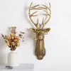 Decorative Objects Figurines Antlers Rabbit Head Statue Home Decoration 3D Abstract Sculpture Wall Hang Decor Animal Statues Living Room Mural Art Craft 230727