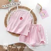 Completi di abbigliamento Estate Ragazze Canotta Pantaloncini Tute Abbigliamento per bambini Abbigliamento per la casa Abbigliamento casual per bambina Gilet per bambini Set di due pezzi 230728