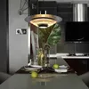 Lampy wiszące E27 uchwyt lampy wewnętrzny bar kuchenny blat sypialni aluminiowy drut srebrny platowany latający spodek w kształcie płucnika