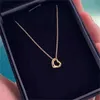 디자이너 브랜드 Tiffays 925 Sterling Silver Love 시리즈 인기 다이아몬드 쇄골 목걸이 발렌타인 데이 선물