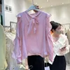 Women's Blouses 2023 Korean Spring Fashion Korea East Gate Loose Lace-up Ear Edge Slim Versatile Top Women