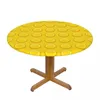 テーブルクロスフィットラウンドテーブルクロスプロテクターソフトガラスカバー黄色のおもちゃブロックアンチスカルドプレートキッチンホームテンブラット