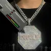 Dropshipping Hot Sale Hip Hop Jewelry Octagon Custom Letter Name Pendant Iced Out VVS Moissanite Diamond Pendant For Men