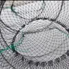 Fishing Accessories Foldable Mesh Crab Crayfish Lobster Catcher Pot Shrimp Prawn Hand Trap Fishing Net Accessories Fishing Network Fish Trap Cage 230729