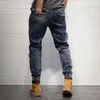 Men's Jeans Apring Summer 3D Pattern Spliced Denim Cargo Washed Pants Retro Elastic Tooling Pencil Fashion Trousers