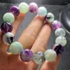 Bangle Natural Feather Fluorite Bracelet Fashion Gemstone Crystal Jewelry Women Healing Holiday Gift 1PCS 14MM