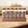 Storage Bottles Coffee Beans Containers Wooden Holder Bean Test Tube Tea Sugar Canister For Shop Countertop Kitchen