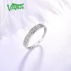 Anneaux de mariage VISTOSO or pour les femmes véritable 9K 375 bague blanche diamant étincelant promesse bande anniversaire bijoux fins 230727