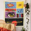 Decorative Objects Figurines Starry Sky Psychedelic Tapestry Wall Hanging Planet Space Cartoon Hippie Eye Room Bohemian Background Fabric Home Decor 230727