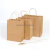 Pakowanie torby Brown Paper Recycled Shop w sklepach z pamiątkami do pieczenia przenośna dostawa Tote Drop Office Business Industrial OTPZ0