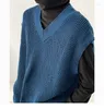 Gilet da uomo nero blu verde maglione con scollo a V gilet uomo moda casual pullover lavorato a maglia maglione allentato coreano lavorato a maglia da uomo