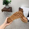 New Knight Ankle Boots Round toe Platform heels 3.5cm for girls women luxury designer Fashion Leather Sude sole Booties Casual shoes factory footwear Size 35-41