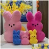 Bomboniera 38Cm 15Cm Peeps Peluche Coniglietto Coniglio Peep Pasqua Giocattoli Simation Bambola di pezza per bambini Bambini Cuscino morbido Regali Gir Dhprz