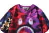 A Bathing Ape Shirt Summer Men Casual Shark Camouflage Patch Patchwork Round Neck T-shirt