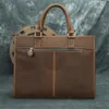 BROCTHUCES NESITU Highend A4 Vintage Brown Tjock äkta Crazy Horse Leather Office Men Portfolio Portfölj 14 '' Laptop Messenger Bags M009