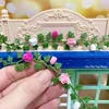 Tools Workshop 12pcs Dollhouse Simulation Mini Decoration Garden Scene Flower Strip Hanging Ring Bodo Wild Flower Rattan Miniature Model Toys 230727