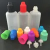 E Liquid Bottles Soft vide 5 ml 10 ml 15 ml 20 ml 30 ml 50 ml 100 ml compte-gouttes rond PE flacons souples en plastique avec bouchon à l'épreuve des enfants275e