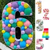 Decorazione per feste 73 cm Numero grande Telaio Stand Scatola di riempimento per palloncini Fai da te Baby Shower Compleanno Lettera Alfabeto Mosaico Anniversario Weddi285n