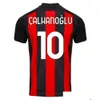 Yoga Outfit 21/22 Milan Ibrahimovic Home Soccer Jersey Maillot De Foot 2021 2022 Paqueta Rebic R.Leao Romagnol Football Shirts Drop Ot0W8