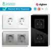 Smart Power Plugs BSEED Zigbee Europe Russia Standard Double Wind Smart Power Gocket Работа с Tuya Gateway Smart Life Alexa приложение Four Colors HKD230727