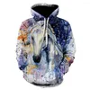 Hoodies للرجال 2023 SWESTSHIRT الرجال/ النساء 3D طباعة الحصان البني النمط للحيوان Pullover للجنسين الإبداعي هوديي sudaderas