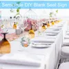 Other Event Party Supplies 25Pcs Acrylic Sign Clear Arch Sign with Stand DIY Blank Guest Name Tag Place Card Party Ornaments Numbers Plate Wedding Decor 230728