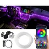 6 In 1 6M RGB LED Car Interior Ambient Light Fiber Optic Strips Light with App Control Auto Atmosphere Decorative Lamp307W