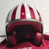 Hełmy Motocross Masei Ruby Vintage Helmet Half Hełm otwartego twarzy Abs Casque Motocross 501 Red270p