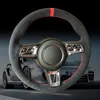 Black suede Car Steering Wheel Cover for Porsche Macan Cayenne 2015-2016326k