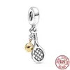 925 Silver Fit Pandora Charm Galaxy Vortex Clip e Badminton Tennis Racquet Fashion Charms Set Ciondolo Fai da te Gioielli di perline, Un regalo speciale per le donne