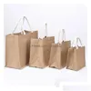 Sublimationsrohlinge Großhandel Plain Natural Tote Bag Kleine Jutebeutel für DIY Handmalerei Leere Polyester Canvas Totes mit Griffen Dhtwe