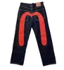 EV Jeans Designer M Evisued Mens Pants Dżinsy Evisulies Haft w kształcie litery M Straight Tube szerokie nogi Pants Hip Hop Y2K Edge Street CA 8029