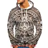 Erkek Hoodies 2023 Erkek/Kadın Modası Meksika Aztek Takvimi Erkek Gündelik Hoodie Sweatshirts Harajuku Külot Tops