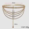 Belts Multilayer Metal Waist Chain Rhinestone Chains Bohemia Belly Women Girls Summer Beach Jeans Waistband Bikini Jewelry