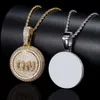 Pendant Necklaces TopBling hip-hop simulation diamond A-Z custom letter pendant necklace rotation 230727