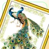 Lucky Peacocks Birds Handmade Cross Stitch Craft Tools Embroidery Negelwerken Sets geteld Print op canvas DMC 14CT 11CT2699598