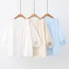 Blusas femininas elegantes de grife de luxo superdimensionadas branco azul bege sólido algodão roupas estilo coreano roupas femininas 2023 tops