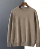 Suéteres masculinos de alta qualidade sem costura cashmere suéter masculino outono inverno macio quente pulôver diário casual o-pescoço malha jumpers tops