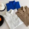Женские блузкие офисные наряды женская рубашка 2023 Весеннее лето топы белый синий элегантный шикарный блуз