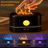 New 200ml Portable Cool Mist Usb Led Change Color Room H2o Air 3D 3 Colors Fire Flame Mini Humidifier Aroma Essential Oil Diffuser Humidifier