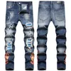 Heren Jeans Designer Ripped Borduren Pentagram Patchwork Voor Trend Merk Motorbroek Heren Skinny Winter01 476
