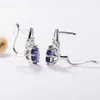 Ear Cuff Kuololit Tanzanite Gemstone Clip Earrings for Women Solid 925 Sterling Silver Engagement Created Gemstone Earrings Fine Jewelry 230728