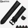 20mm 22mm Snabbfrisättning Black Carbon Fiber Leather Watch Strap Band för Gear S3 S2 Classic Width Replacement Band301i