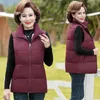 Kamizelki damskie starsze kamizelka bawełniane w średnim wieku 2023 Autumn Winter Jacket Dodaj aksamitne zagęszczenie Keep Warme Cleatcoat Coat Paras Female