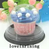 100st50Set Clear Plastic Cupcake Box Favor Boxes Container Cupcake Cake Dome Present Boxes Cake Box Wedding Favors Supplies239L