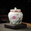 Butelki do przechowywania niebiesko -biała porcelanowa herbata słoik kwiat ptak dekoracja uszczelniona stół wazon wazon domowy biżuteria butelka z fasolą kawy