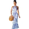 Womens Designer Maxi Dresses Summer Sexy Sleeveless Tank Top Tie Dye Printed Party Beach Dress Luxury Long Skirt Clothing