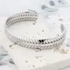 Bangle Kpop Open Solid Bracciali Bracciale per donna Acciaio inossidabile 316L IP Placcatura oro Charms Gioielli regalo