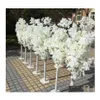 Decorative Flowers Wreaths Wedding Decoration 5Ft Tall 10 Piece/Lot Slik Artificial Cherry Blossom Tree Roman Column Road Leads Fo Dhi8K